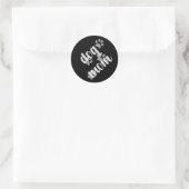 Funny Dog Mama mit Dog Paw Prints Runder Aufkleber (Tasche)