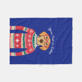 Funny Dog mit Brille, Ugly Christmas Sweater Fleecedecke (Vorderseite (Horizontal))