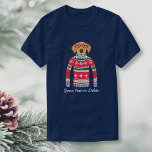 Funny Dog mit Brille, Ugly Christmas Sweater T-Shirt<br><div class="desc">Das sonnige Winterurlaub-Shirt mit einem Hund mit roter Brille und einem "Ugly" Weihnachtskraut. Eigentlich denken wir,  dass er ziemlich angesagt ist! Personalisieren Sie mit Ihrem eigenen Text oder löschen Sie einfach. Das Shirt ist perfekt für ein Ugly Christmas Sweater Party oder ein Holiday Shirt für jeden Hundefreund.</div>