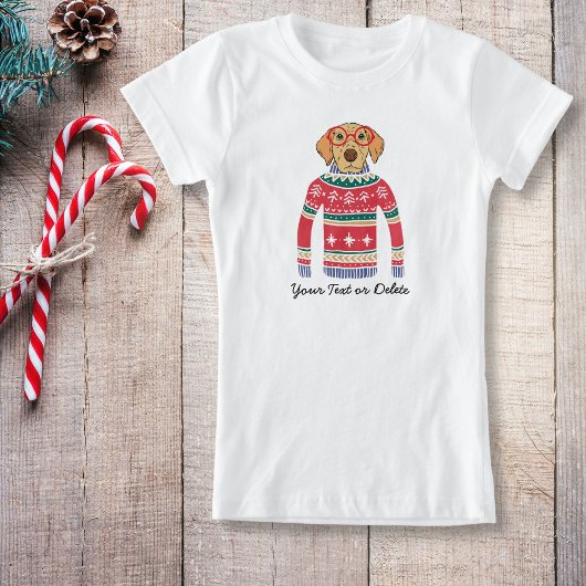 Funny Dog mit Brille, Ugly Christmas Sweater T-Shirt