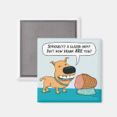 Funny Dog mit Glazed Ham Kühlschrankmagnet (Vorderseite/Rückseite)