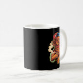 Funny Dog mit Hut zeichnend Bestes Design Kaffeetasse (VorderseiteRechts)