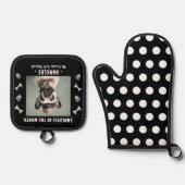 Funny Dog Mitarbeiter des Monats Ofenhandschuh & Topflappen-Set (Vorderseite)