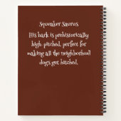 Funny Dog Monster: Squeaker Saurus Notizblock (Rückseite)