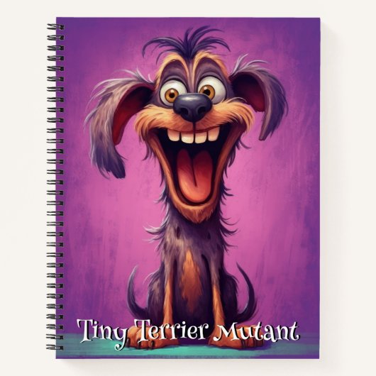 Funny Dog Monster: Tiny Terrier Mutant Notizblock (Vorderseite)