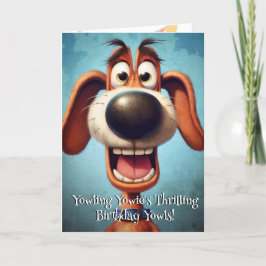 Funny Dog Monster: Yowling Yowie Birthday Dankeskarte