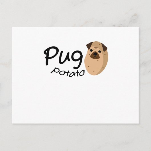Funny Dog Mops Potato Gift Lover Pets Puppy Postkarte (Vorderseite)