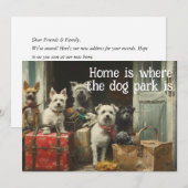 Funny Dog Moving New Address Ankündigung (Vorne/Hinten)