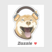 Funny Dog Musik hören Aufkleber (Blatt)