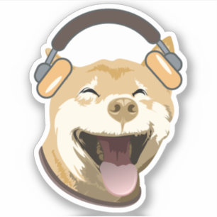 Funny Dog Musik hören Aufkleber