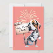 Funny Dog New Year's Open House Party Einladung (Vorderseite)