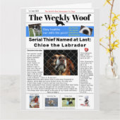 Funny Dog Newspaper Karte (Gelbe Blume)