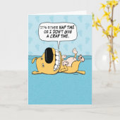 Funny Dog Nickerchen oder Gib keine Crap Birthday Karte (Gelbe Blume)