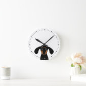 Funny Dog Niedlich Black and Tan Dackel Runde Wanduhr (Zuhause)