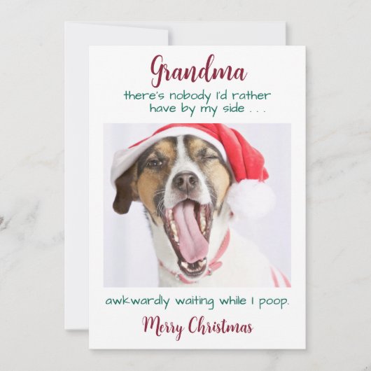 Funny Dog Oma Personalisiert Pet Foto Weihnachten (Vorderseite)