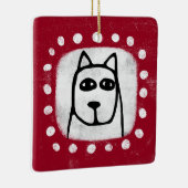 Funny Dog on Red Ornament (Rechts)