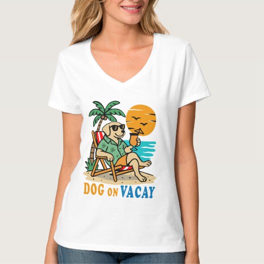 Funny Dog on Vacation T-Shirt | Cute Summer (Vorderseite)