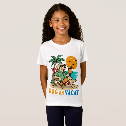 Funny Dog on Vacation T-Shirt | Cute Summer (Vorne ganz)