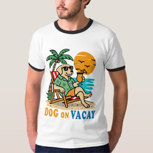 Funny Dog on Vacation T-Shirt | Cute Summer (Vorderseite)