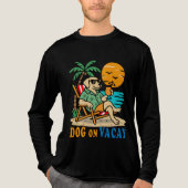 Funny Dog on Vacation T-Shirt | Cute Summer Tri-Blend Shirt (Vorderseite)