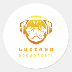 Funny Dog Opera Musical Singer Geschenk für Choi Runder Aufkleber