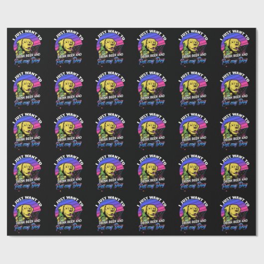 Funny Dog Owner Beer Drinker Geschenkpapier (Flach)