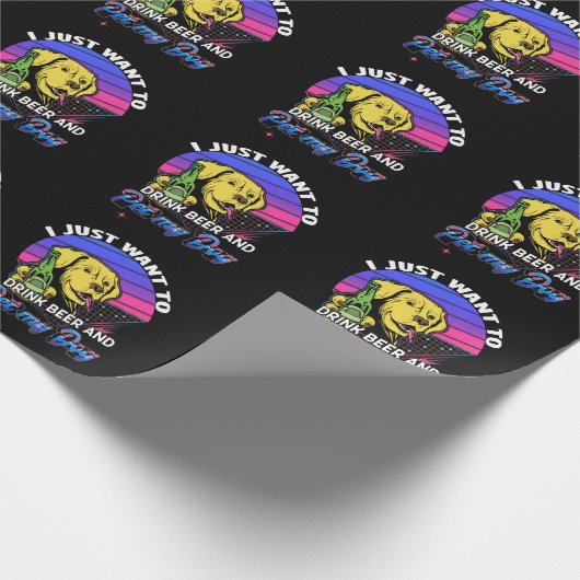 Funny Dog Owner Beer Drinker Geschenkpapier (Ecke)