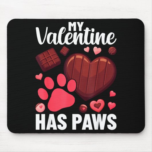 Funny Dog Owner Valentines Day Heart Women Girls  Mousepad (Vorne)