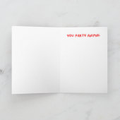 Funny Dog Party Tier Happy Birthday Karte (Innenseite)