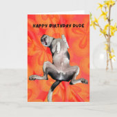 Funny Dog Party Tier Happy Birthday Karte (Gelbe Blume)