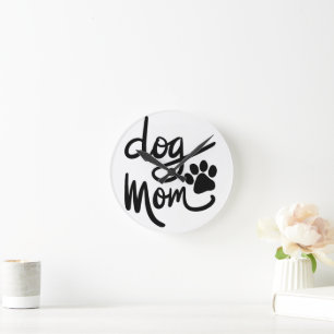 Funny Dog Paw Dog Mama Runde Wanduhr