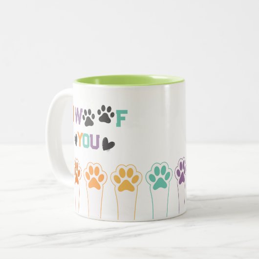 Funny Dog Paws Lover Tasse (Vorderseite Links)