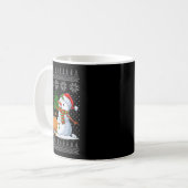 Funny Dog Pech On Snowman Ugly Weihnachtskraut X Kaffeetasse (Vorderseite Links)