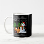 Funny Dog Pech On Snowman Ugly Weihnachtskraut X Kaffeetasse (Links)