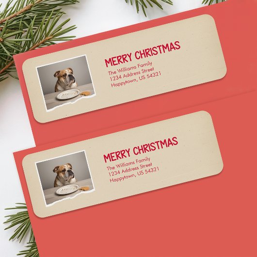 Funny Dog Pet Photo Christmas Return Address