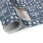 Funny Dog Picture Personalize Blue Christmas Foto Geschenkpapier<br><div class="desc">Fügen Sie Ihren Urlaubsgeschenke eine spielerische Touch mit unserem Funny Dog Picture Personalize Blue Christmas Foto Wrapping Paper hinzu. Dieses spezielle Packpapier ermöglicht es Ihnen, Ihren geliebten Hund auf unterhaltsame und festliche Weise zu präsentieren. Dieses Design ist perfekt für Liebhaber von Haustieren geeignet und zeichnet sich durch einen blauen Hintergrund...</div>