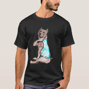 Funny Dog Pitbull I Liebe Mama Tattoo Dog Liebhabe T-Shirt