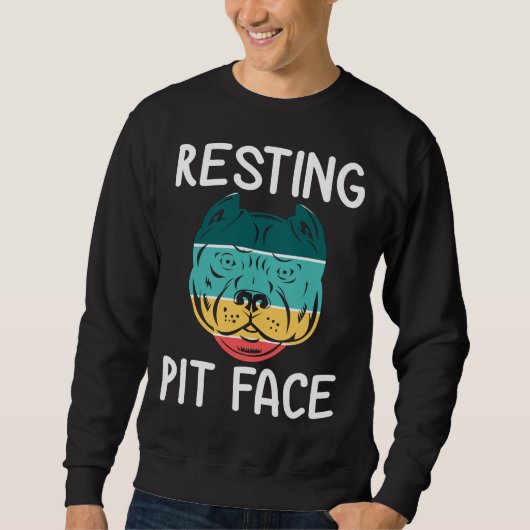 Funny Dog Pitbull Pit Face Vintag Sweatshirt (Vorderseite)