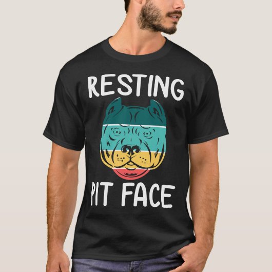Funny Dog Pitbull Pit Face Vintag T-Shirt (Vorderseite)