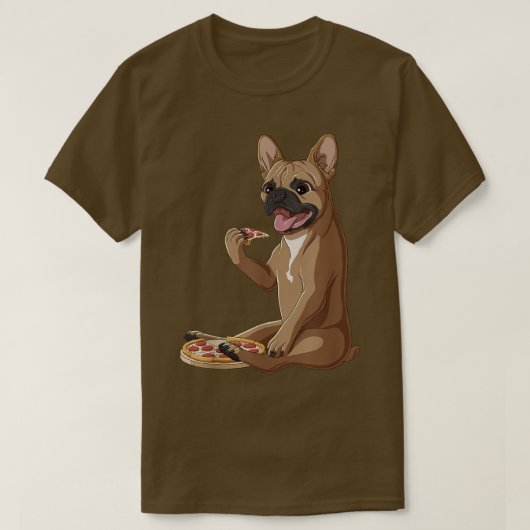 Funny Dog Pizza Lover French Bulldog T - Shirt (Design vorne)