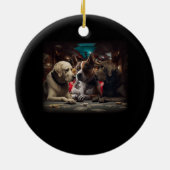 Funny Dog Poker Cards Casino Labrador Gamb Keramik Ornament (Hinten)