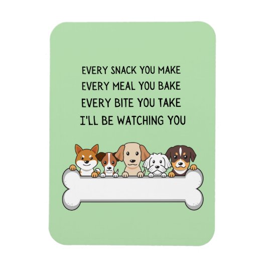 Funny Dog Puppy Faces, die ich dir beobachten werd Magnet (Vertikal)