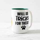 Funny dog quote & custom Foto/name Fathy Day Zweifarbige Tasse (VorderseiteRechts)