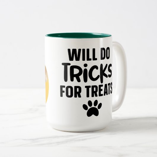 Funny dog quote & custom Foto/name Fathy Day Zweifarbige Tasse (VorderseiteRechts)