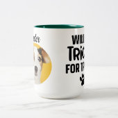 Funny dog quote & custom Foto/name Fathy Day Zweifarbige Tasse (Mittel)