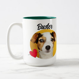 Funny dog quote & custom Foto/name Fathy Day Zweifarbige Tasse