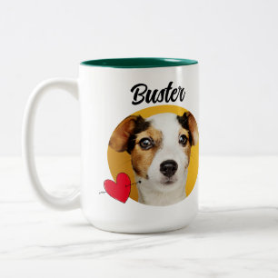 Funny dog quote & custom Foto/name Fathy Day Zweifarbige Tasse