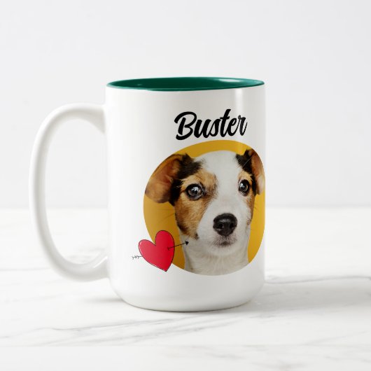 Funny dog quote & custom Foto/name Fathy Day Zweifarbige Tasse (Links)