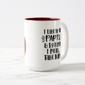 Funny dog quote & custom Foto/name for Vater Zweifarbige Tasse (VorderseiteRechts)