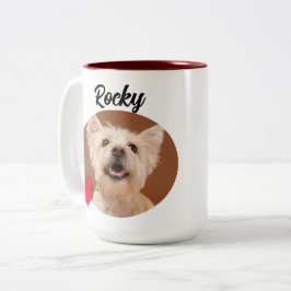 Funny dog quote & custom Foto/name for Vater Zweifarbige Tasse
